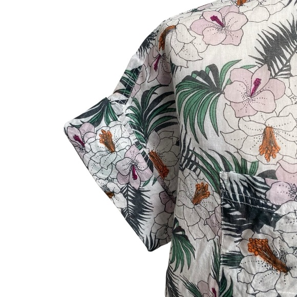 Surf Bazaar Floral Tropical Cotton Buttondown Shirt XS/S Relaxed Fit Beach Cover - Picture 3 of 12